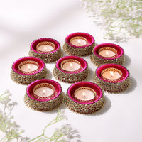 Rani Pink Kundans - Set of 8