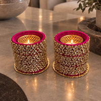 The Rani Pink Tall Kundan - Set of 2