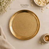 Brass Rangoli Thali - 12 inches wide