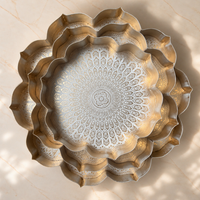 Gold Lotus Urli Tray - Set of 3