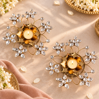 Crystal Bloom Diyas – Set of 2