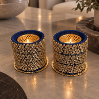 The Sapphire Blue Tall Kundan - Set of 2