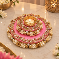 The Baby Pink Statement Diya - 7 inches wide