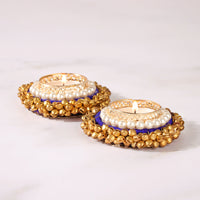 Blue Sapphire Ghunghroo Diya- set of 2