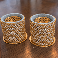 The Baby Blue Tall Kundan - Set of 2