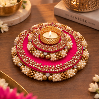 The Rani Pink Statement Diya - 7 inches wide