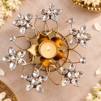Crystal Bloom Diyas – Set of 2