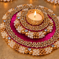 The Rani Pink Statement Diya - 7 inches wide