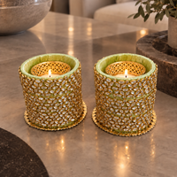 The Pistachio Tall Kundan - Set of 2