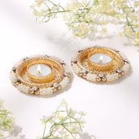 Pearl and Diamond Diya- Set of 2