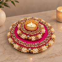 The Rani Pink Statement Diya - 7 inches wide
